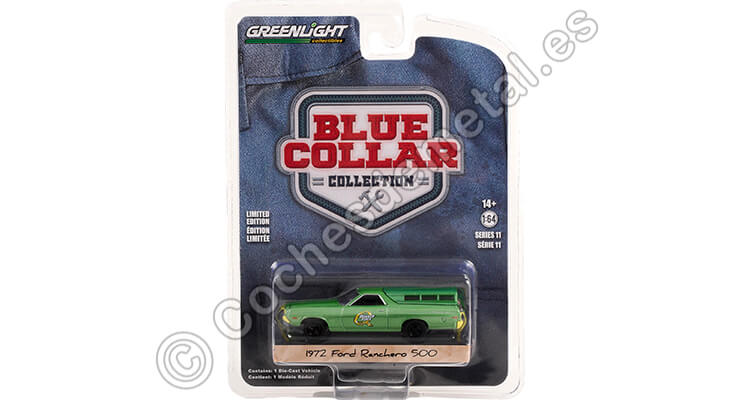 1972 Ford Ranchero 500 con Camper Shell Quaker State Blue Collar Collection Series 11 1:64 Greenlight 35240B