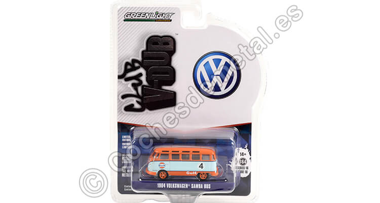 1964 Volkswagen VW Samba Bus Gulf Oil Nº4 Racing Club Vee-Dub Series 16 1:64 Greenlight 36070B