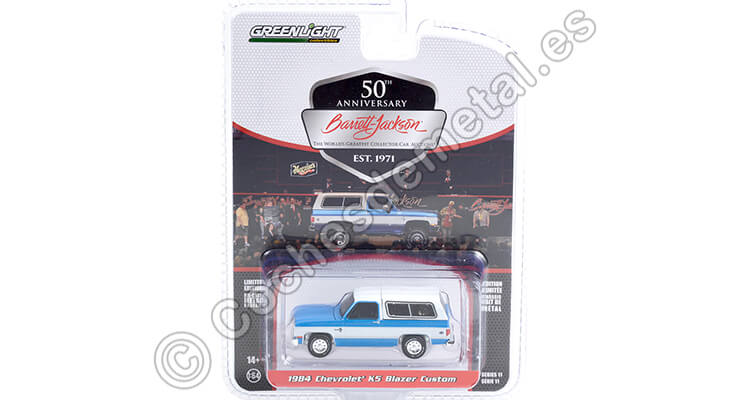 1984 Chevrolet K5 Blazer Barrett Jackson Series 11 Azul/Blanco 1:64 Greenlight 37270D