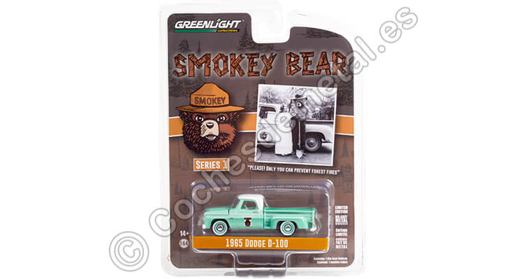 1965 Dodge D-100 Smokey Bear Series 1 1:64 Greenlight 38020B