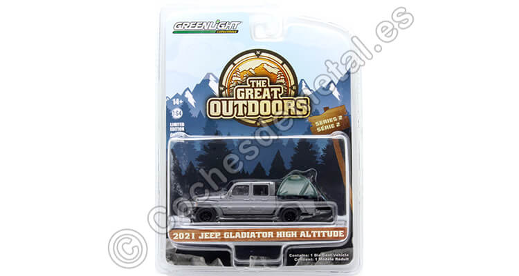 2021 Jeep Gladiator High Altitude The Great Outdoors Series 2 Gris Metalizado 1:64 Greenlight 38030E