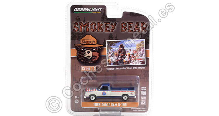 1989 Dodge Ram D-150 Smokey Bear Series 2 1:64 Greenlight 38040D