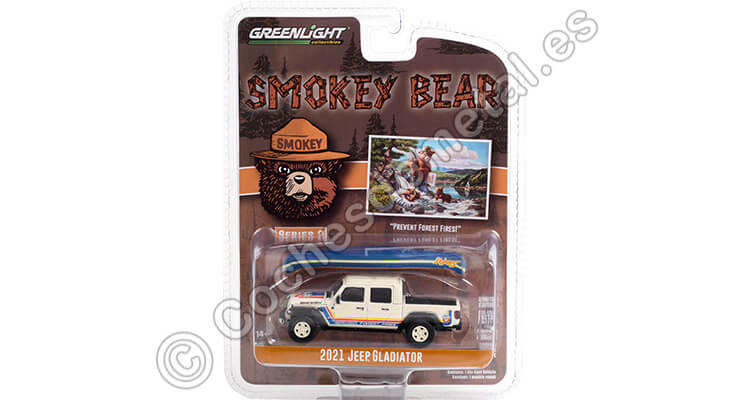 2021 Jeep Gladiator con Canoa Smokey Bear Series 2 1:64 Greenlight 38040F