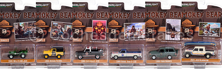 Lote de 6 Modelos Smokey Bear Series 2 1:64 Greenlight 38040