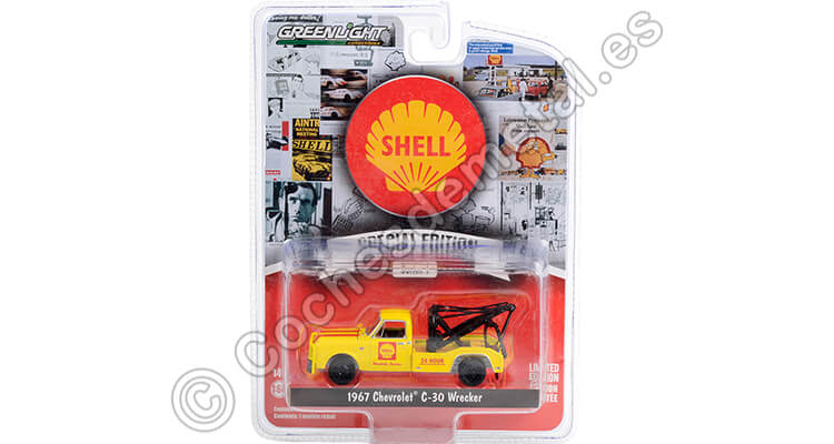1967 Chevrolet C-30 Wrecker Shell Service 24H Shell Oil Series 1 1:64 Greenlight 41125A