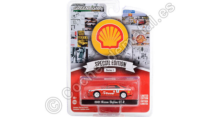 2001 Nissan Skyline GT-R (R34) Nº1 Shell Racing Shell Oil Series 1 1:64 Greenlight 41125D