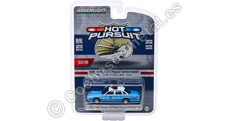 1993 Ford Crown Victoria Police Interceptor New York Hot Pursuit Series 33 1:64 Greenlight 42900D