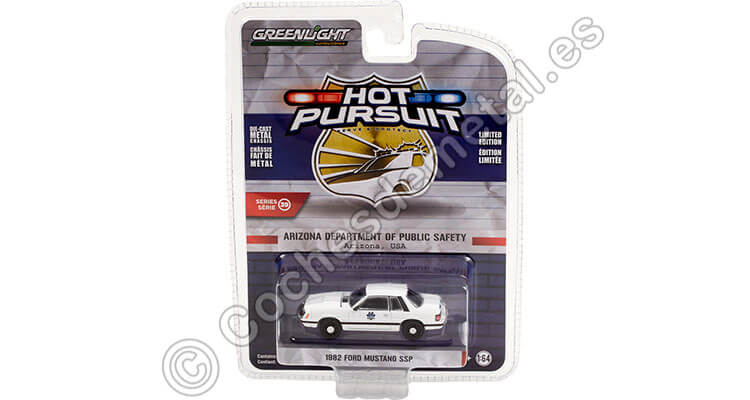 1982 Ford Mustang SSP Seguridad Pública Arizona Hot Pursuit Series 39 1:64 Greenlight 42970A