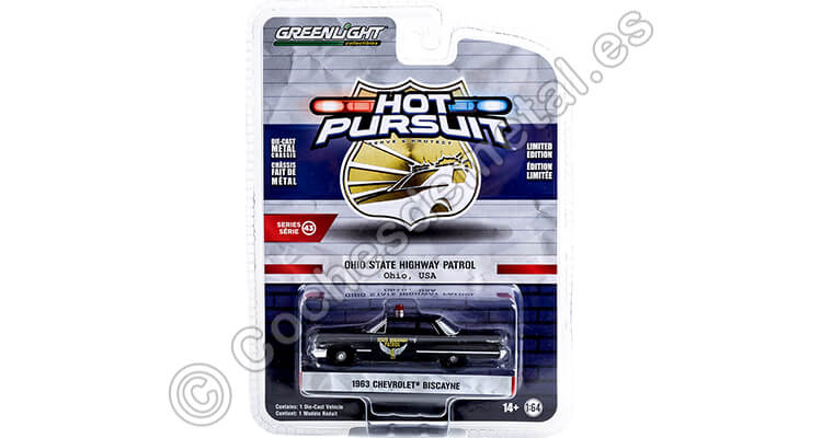 1964 Chevrolet Biscayne Ohio State Highway Patrol Hot Pursuit Series 43 1:64 Greenlight 43010A