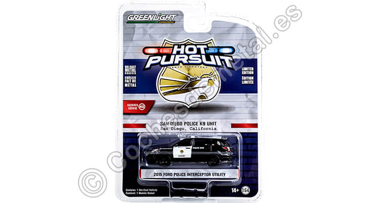 2015 Ford Police Interceptor Utility Police K9 Unit Hot Pursuit Series 43 1:64 Greenlight 43010E