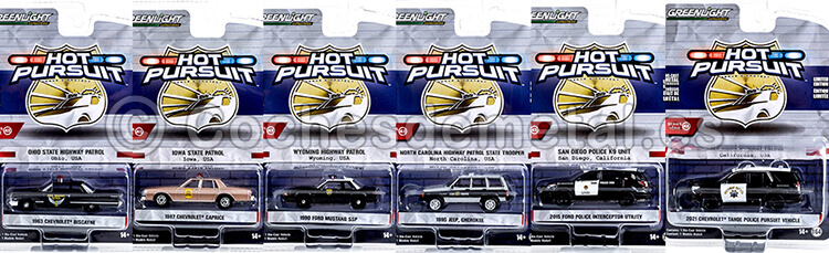 Lote de 6 Modelos Hot Pursuit Series 43 1:64 Greenlight 43010