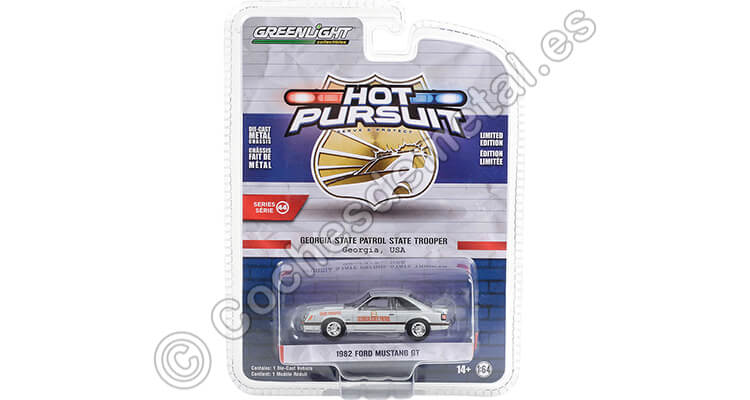 1982 Ford Mustang GT State Patrol Hot Pursuit Series 44 1:64 Greenlight 43020A