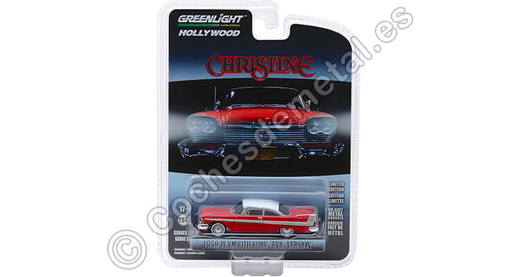 1958 Plymouth Fury Evil Version Christine Hollywood Series 24 164 Greenlight 44840B