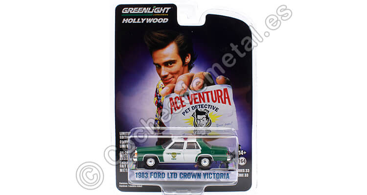 1994 Ford LTD Crown Victoria Ace Ventura Pet Detective, Hollywood Series 33 1:64 Greenlight 44930B