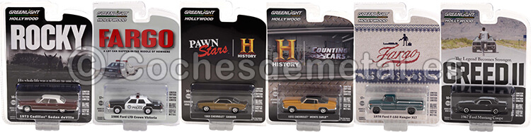 Lote de 6 Modelos Hollywood Series 35 1:64 Greenlight 44950