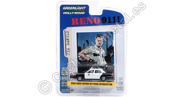 1998 Ford Crown Victoria Police Interceptor Reno 911 Hollywood Series 38 1:64 Greenlight 44980B