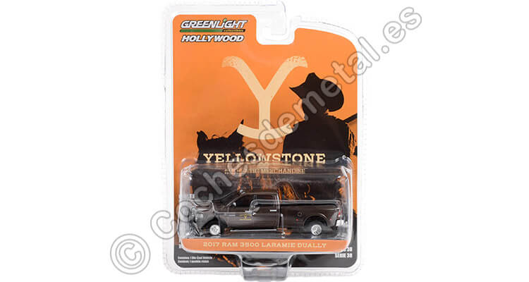 2017 Dodge Ram 3500 Laramie Dually Yellowstone Hollywood Series 38 1:64 Greenlight 44980F