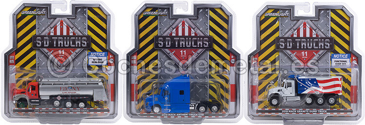 Lote de 3 Modelos Super Duty Trucks Series 11 1:64 Greenlight 45110