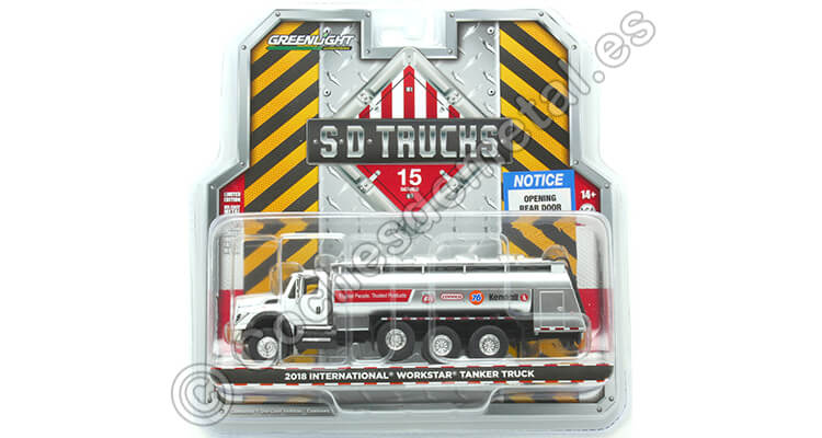 2018 Camión International WorkStar Con Cisterna Super Duty Trucks Series 15 Blanco/Plateado 1:64 Greenlight 45150B