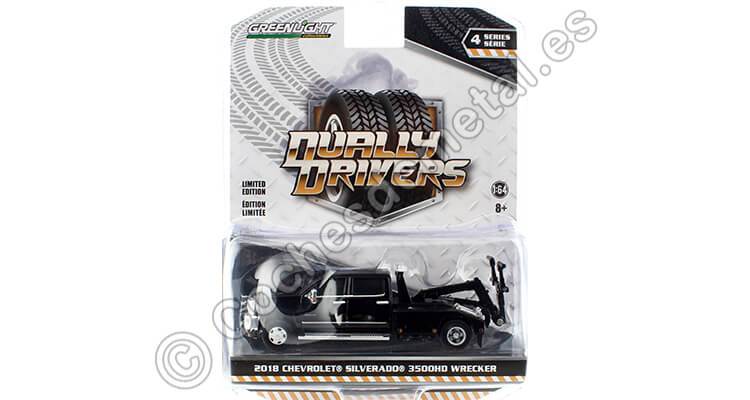 2018 Chevrolet Silverado 3500 Dually Wrecker Dually Drivers Series 4 1:64 Greenlight 46040D