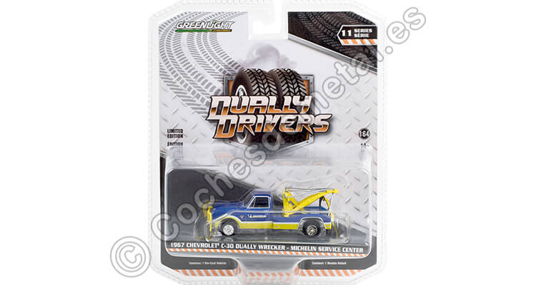 1967 Chevrolet C-30 Grúa Asistencia Michelin Dually Drivers Series 11 1:64 Greenlight 46110A