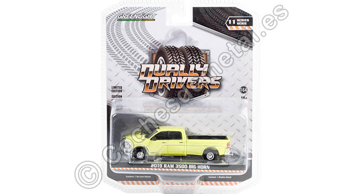 2019 Dodge Ram 3500 Big Horn Dually Drivers Series 11 Amarillo Brillante 1:64 Greenlight 46110E