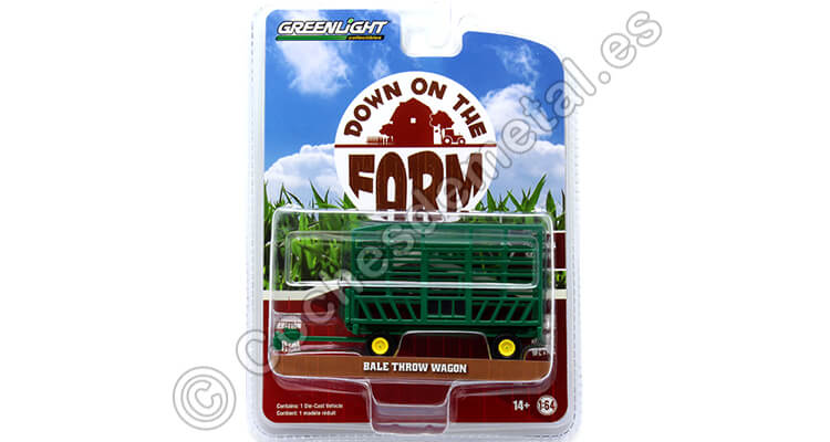 1980 Remolque para Fardos Down on the Farm Series 6 Verde 1:64 Greenlight 48060F