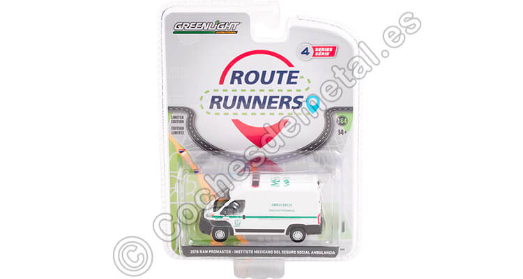 2018 Furgoneta Dodge Ram ProMaster Ambulancia Mexico Route Runners Series 4 1:64 Greenlight 53040C