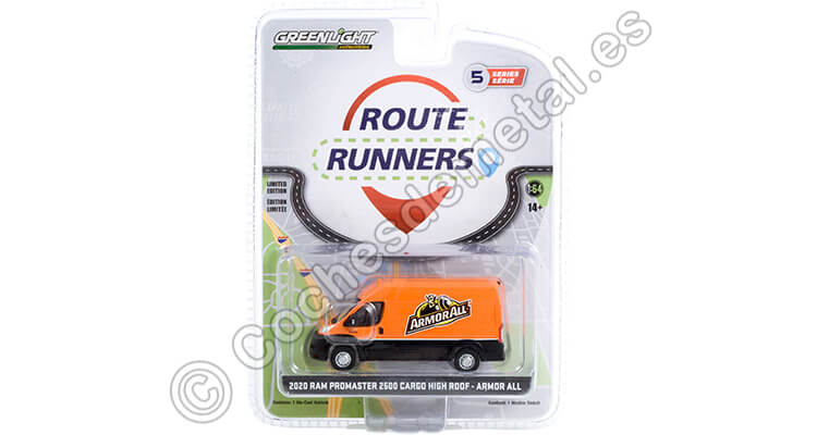 2020 Dodge Ram ProMaster 2500 Cargo Techo Alto Armor All Route Runners Series 5 1:64 Greenlight 53050E