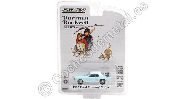 1967 Ford Mustang Coupe Con Skies Norman Rockwell Series 4 1:64 Greenlight 54060D