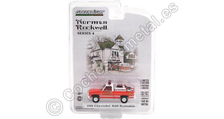 1981 Chevrolet K20 Fire Department Norman Rockwell Series 4 1:64 Greenlight 54060E
