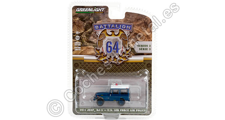 1971 Jeep DJ-5 Ejército del Aire Battalion 64 Series 3 1:64 Greenlight 61030D