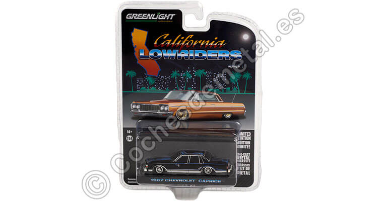 1987 Chevrolet Caprice Lowrider in Custom Black California Lowriders Series 1 1:64 Greenlight 63010D