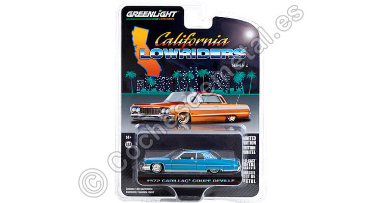 1972 Cadillac Coupe deVille Custom California Lowriders Series 2 1:64 Greenlight 63030E