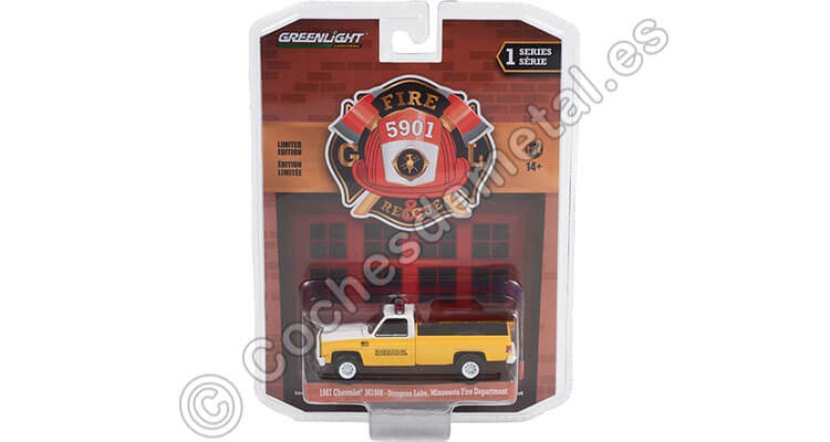1987 Chevrolet M1008 Pickup Truck Bomberos de Minnesota Fire & Rescue Series 1 1:64 Greenlight 67010C