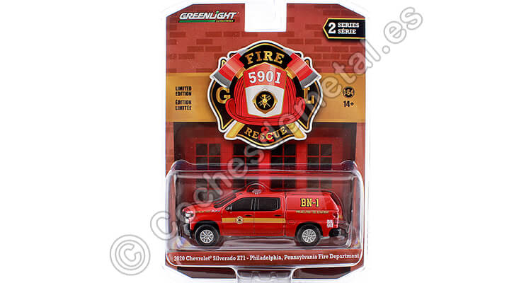 2020 Chevrolet Silverado Z71 Bomberos Philadelphia Fire & Rescue Series 2 1:64 Greenlight 67020F