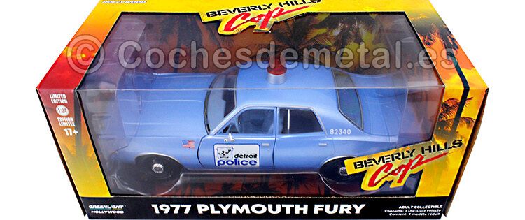 1984 Plymouth Fury Superdetective en Hollywood Azul 1:24 Greenlight 84122