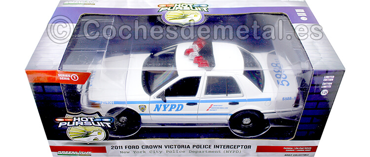 2011 Ford Crown Victoria Police NYPD Hot Pursuit 1:24 Greenlight 85513