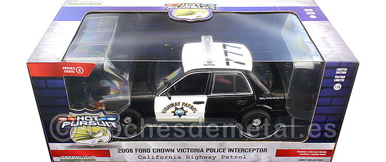 2011 Ford Crown Victoria Police Interceptor California Highway Patrol 1:24 Greenlight 85523