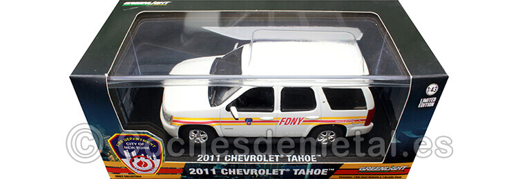 2011 Chevrolet Tahoe Bomberos de Nueva York Blanco 143 Greenlight 86189