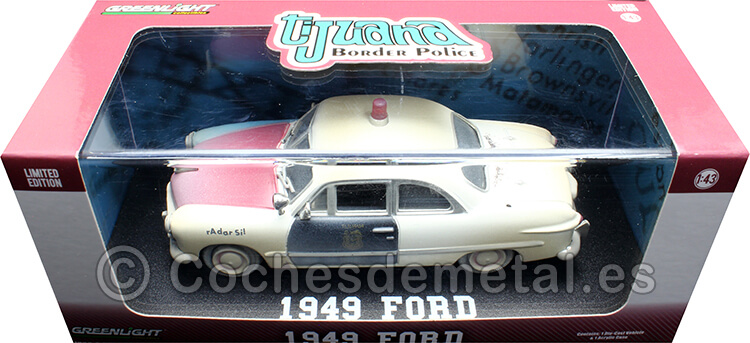 1949 Ford Tijuana Border Patrol Mexico Blanco Sucio 1:43 Greenlight 86191