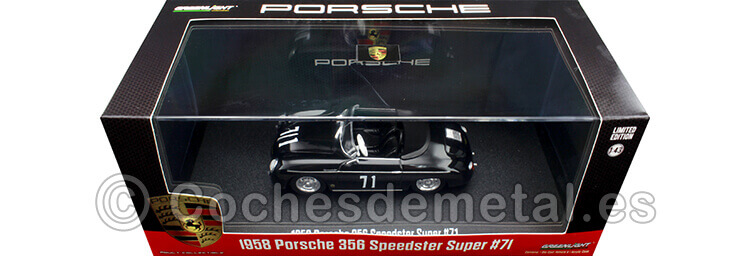 1958 Porsche 356 Speedster Super Nº 71 Negro 1:43 Greenlight 86538