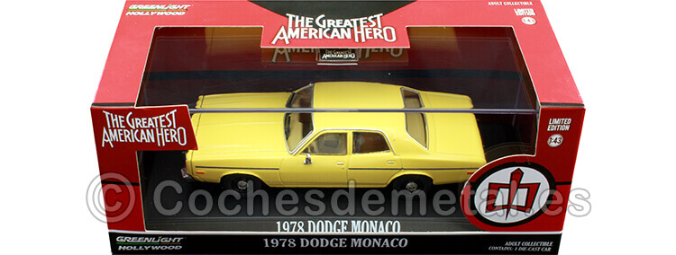 1978 Dodge Monaco El Gran Héroe Americano Amarillo 1:43 Greenlight 86555