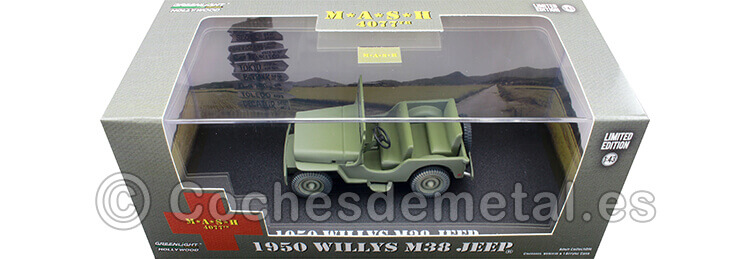 1950 Jeep Willys M38 M.A.S.H. 4077th Verde Sucio 1:43 Greenlight 86594
