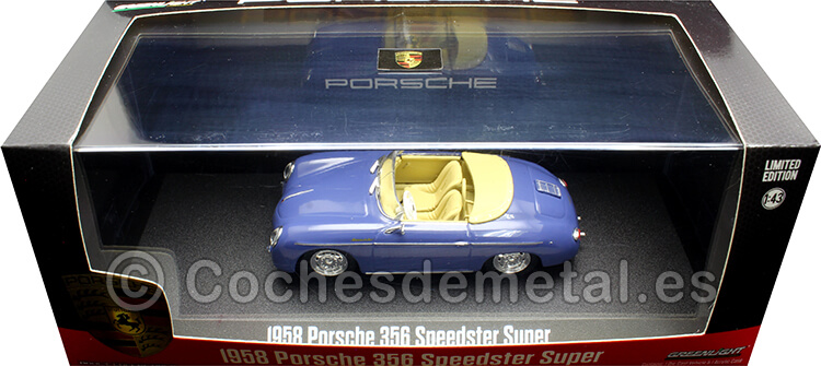 1958 Porsche 356 Speedster Super Azul Aquamarine 1:43 Greenlight 86598