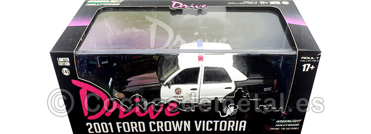 2001 Ford Crown Victoria Interceptor Policía de Los Ángeles Película Drive 1:43 Greenlight 86609