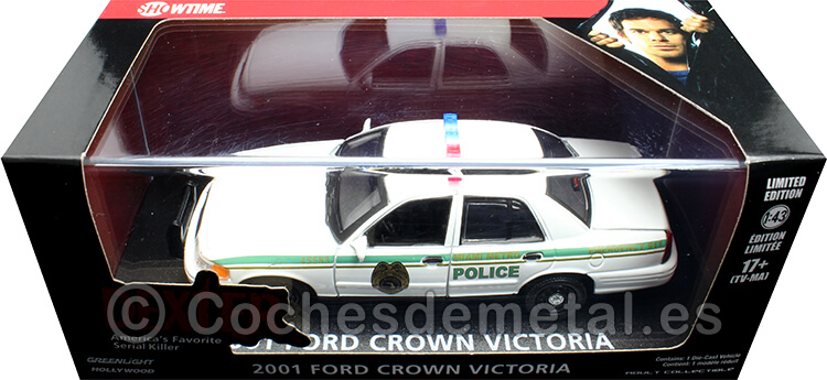 2001 Ford Crown Victoria Interceptor Policía de Miami Metro TV series Dexter 1:43 Greenlight 86613