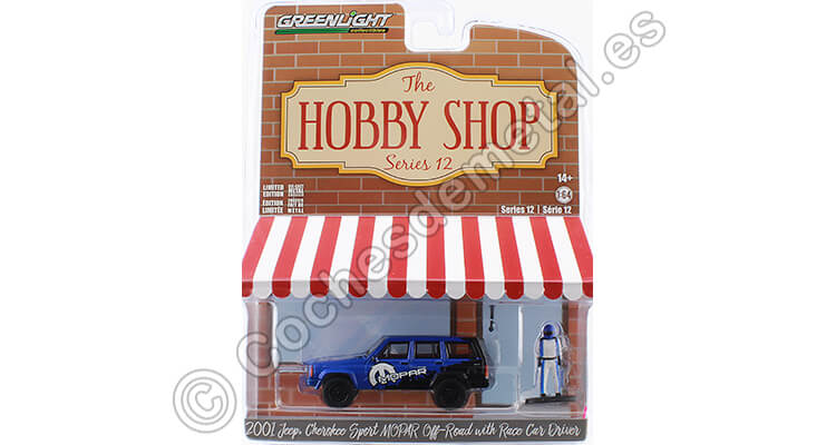 2001 Jeep Cherokee Sport MOPAR Off-Road + Piloto de Carreras The Hobby Shop Series 12 1:64 Greenlight 97120E