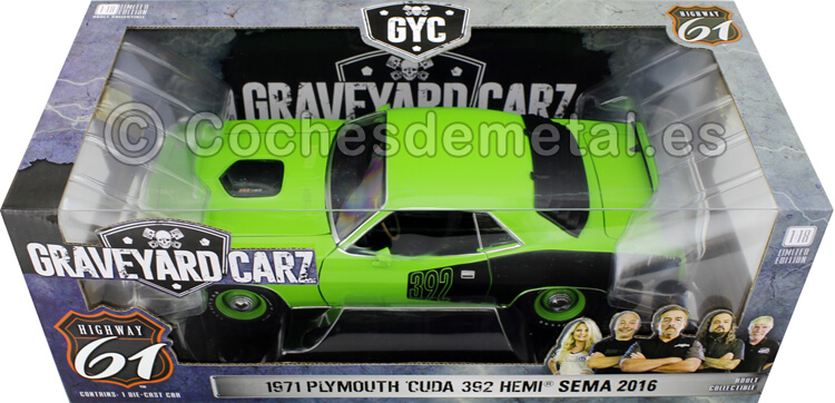 1971 Plymouth Cuda 392 Hemi Sema TV series Graveyard Carz 2012 Green 1:18 Highway-61 18017