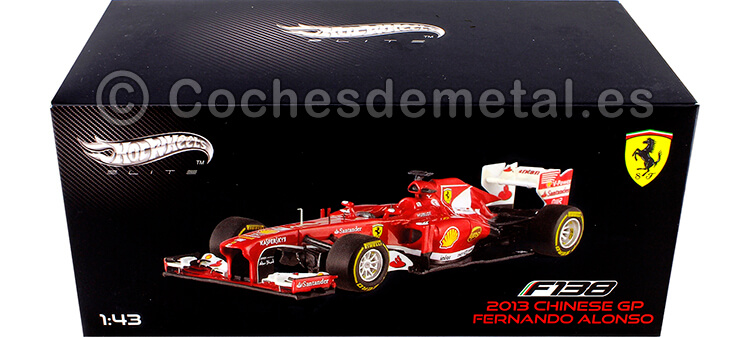 2013 Ferrari F138 Fernando Alonso Chinese GP Edition 1:43 Hot Wheels Elite BCK13